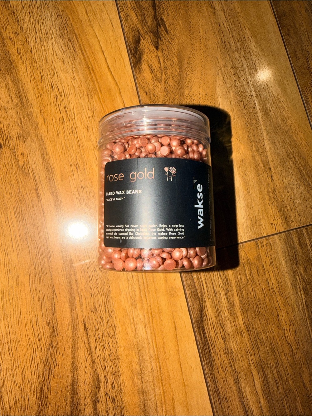 Wakse Rose Gold Hard Wax Beans, Face & Body, 4.8 oz